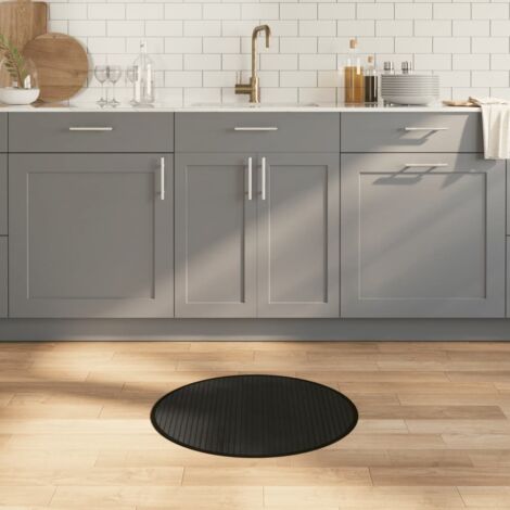Teppich Rund Schwarz 60 cm Bambus vidaXL