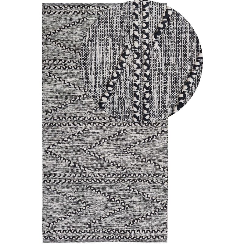 Beliani Teppich Termal Schwarz 80 X 150 Cm Baumwolle