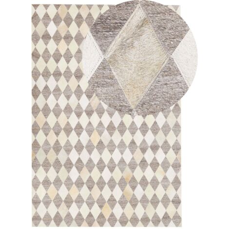 Teppich SESLICE Beige 160 x 230 cm Echtleder