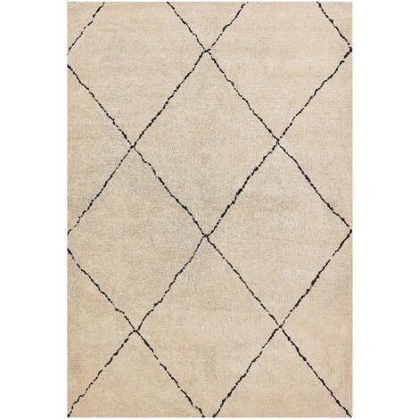 Teppich Shaggy beige/schwarz 140 x 200 cm Mutki - Beige