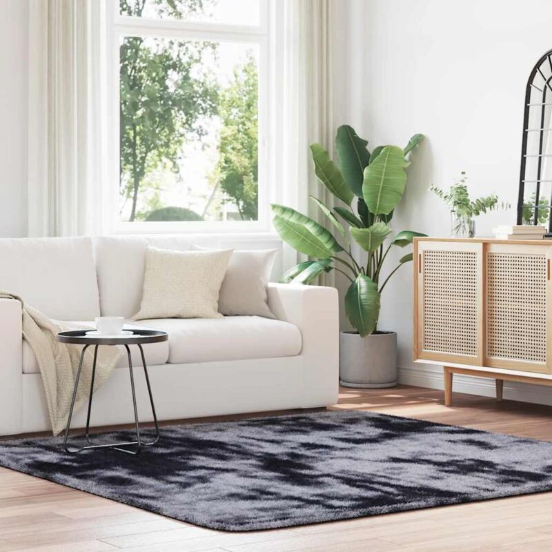 Vidaxl - Teppich Shaggy Hochflor Navarra Dunkelgrau 200x200 Cm Polyester