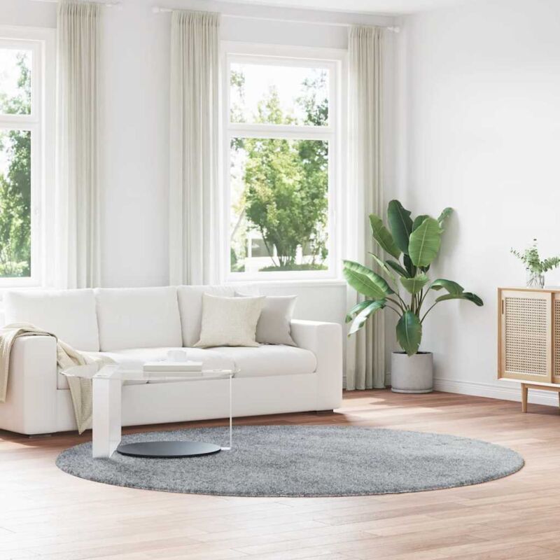 Vidaxl - Teppich Shaggy Hochflor Navarra Hellgrau 240x240 Cm Polyester