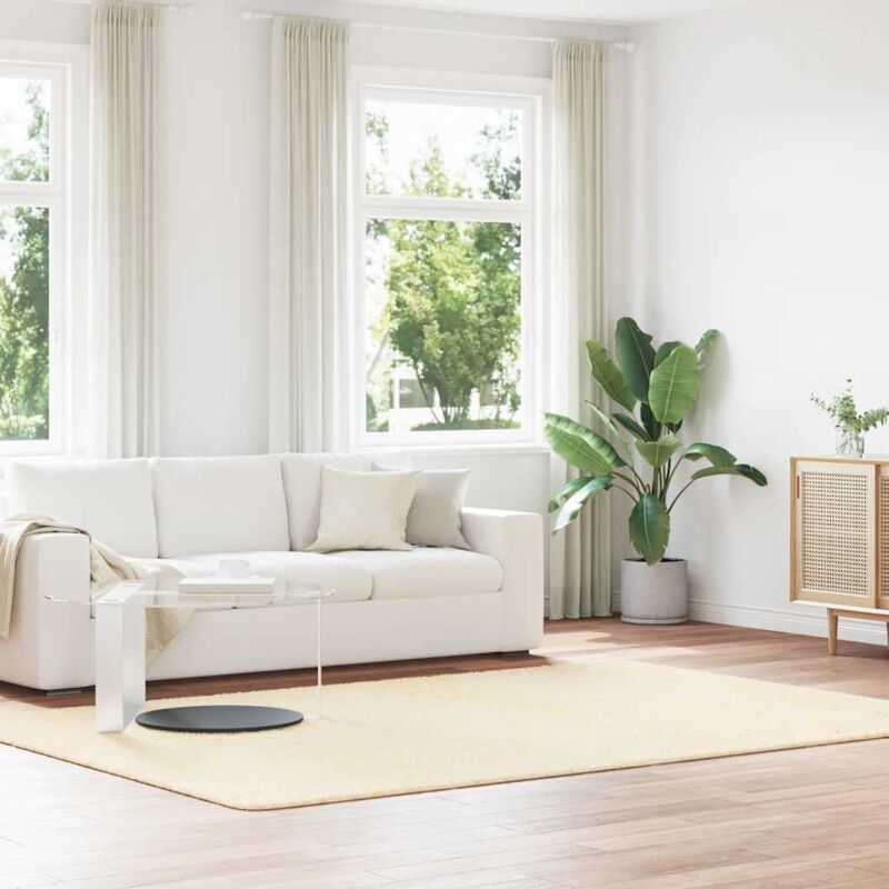 Vidaxl - Teppich Shaggy Hochflor Navarra Creme 200x290 Cm Polyester