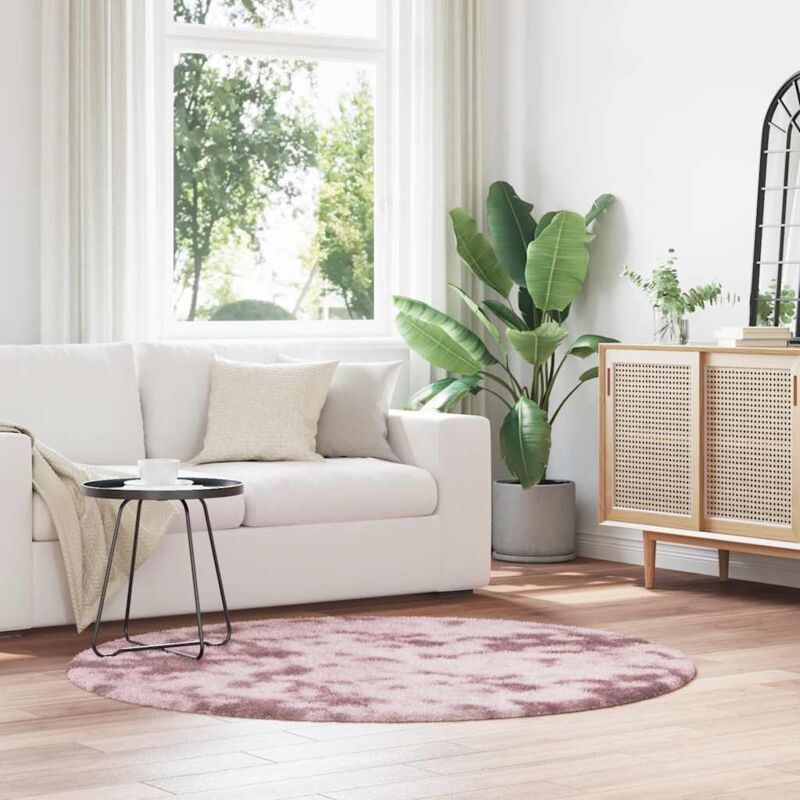 Teppich Shaggy Hochflor Navarra Altrosa 160x160 Cm Polyester Vidaxl