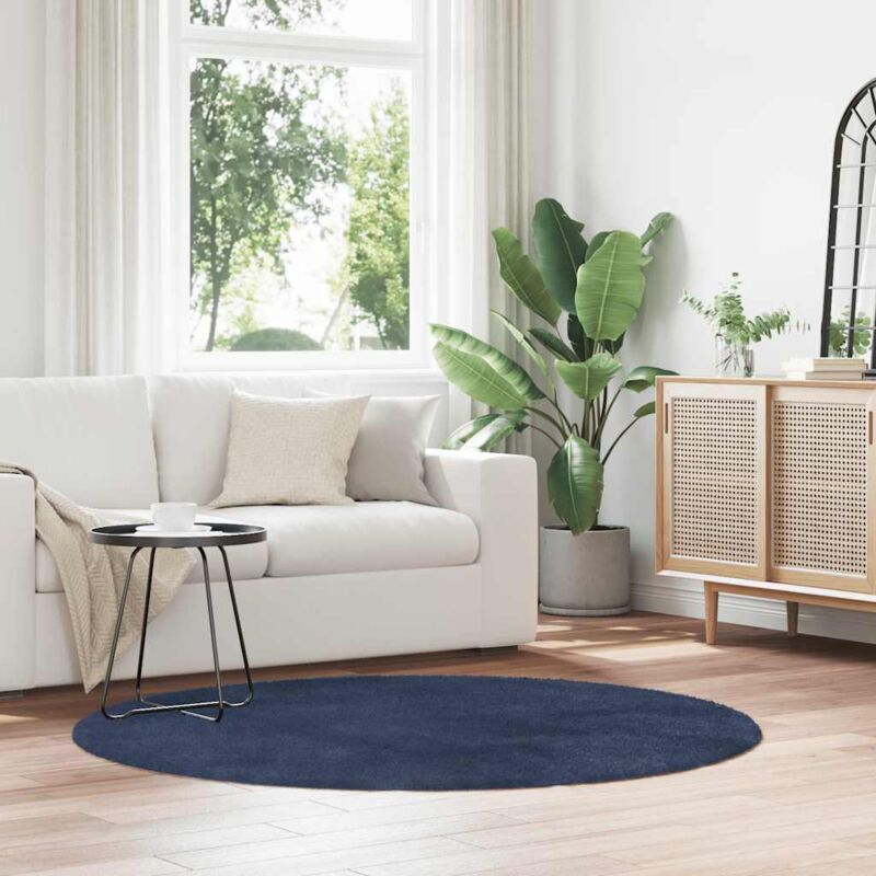Vidaxl - Teppich Shaggy Hochflor Navarra Marineblau 160x160 Cm Polyester