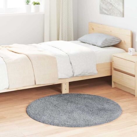 Teppich Shaggy Hochflor NAVARRA Hellgrau 100x100 cm Polyester vidaXL