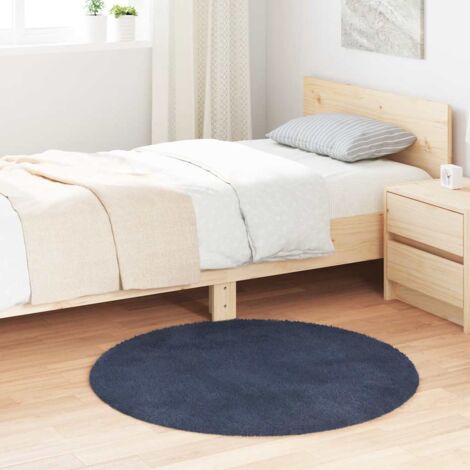 Teppich Shaggy Hochflor NAVARRA Marineblau 100x100 cm Polyester vidaXL