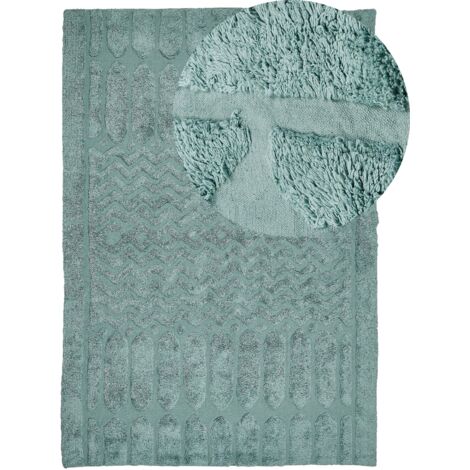 Teppich SIRNAK Mintgrün 160 x 230 cm Baumwolle