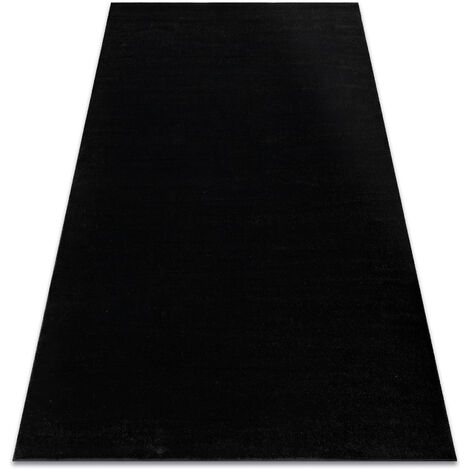 Teppich SOFTY glatt, einfarbig schwarz black 80x150 cm