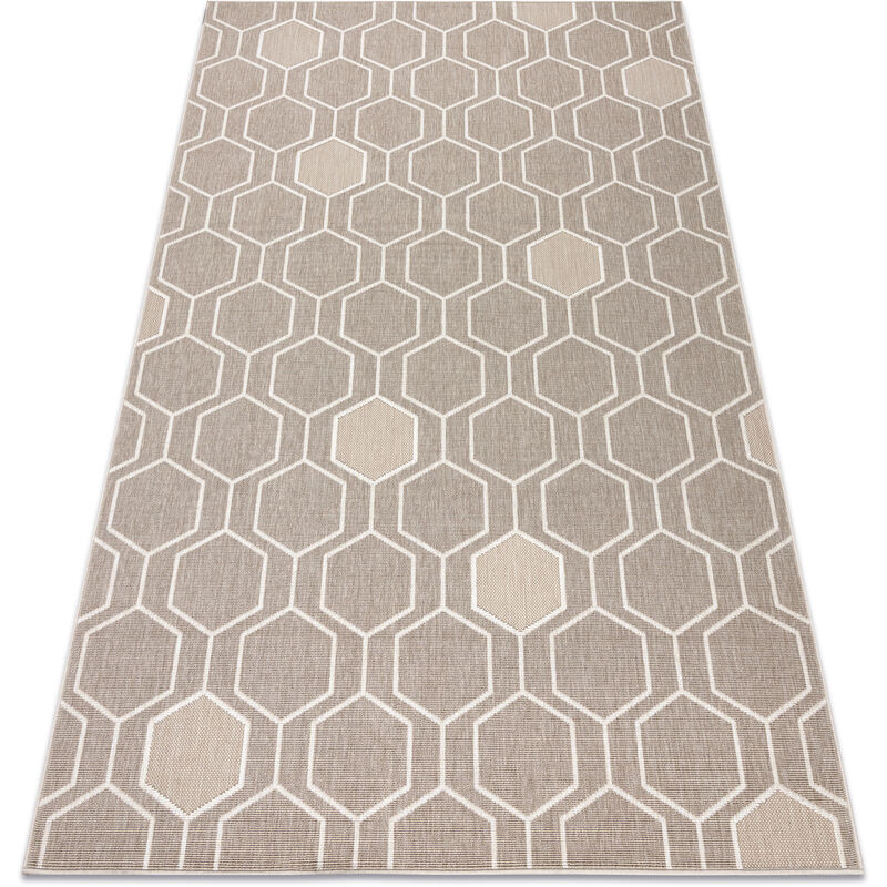 Rugsx - Teppich SPRING 20404558 Sechseck Sisal, geschlungen - beige Beigetönen 120x170 cm