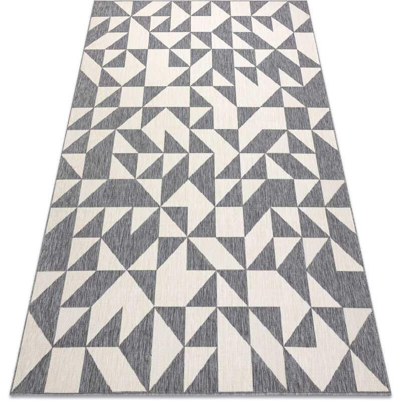 Rugsx - Teppich SPRING 20414332 Dreiecke, geschlungen - grau / creme Grau und Silbertönen 120x170 cm
