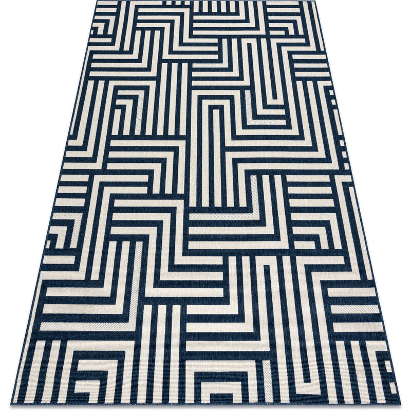 Teppich SPRING 20421994 Labyrinth, geschlungen - creme / blau Blautönen 120x170 cm