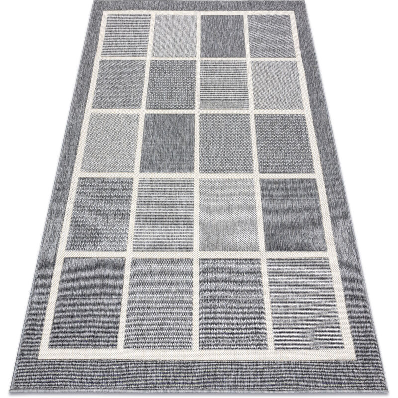 Rugsx - Teppich SPRING 20426332 Quadrate, Rahmen geschlungen - grau Grau und Silbertönen 120x170 cm