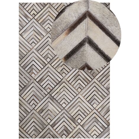 Teppich TEKIR Beige 140 x 200 cm Echtleder