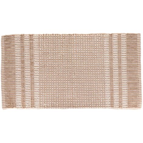 Teppich tokyo aus baumwollmikrofaser in chenille-optik 45x90 cm - natur beige - Tendance