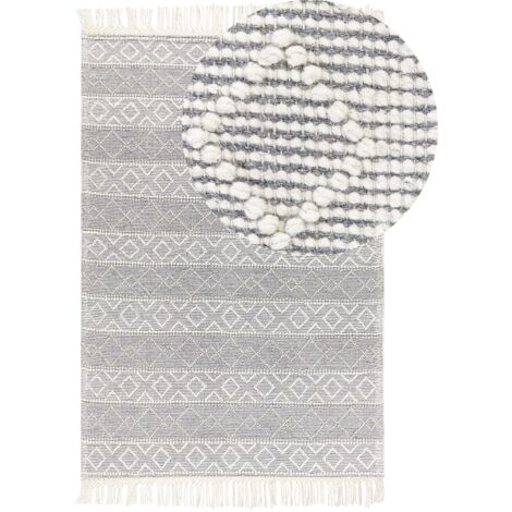 Teppich TONYA Grau 160 x 230 cm Wolle