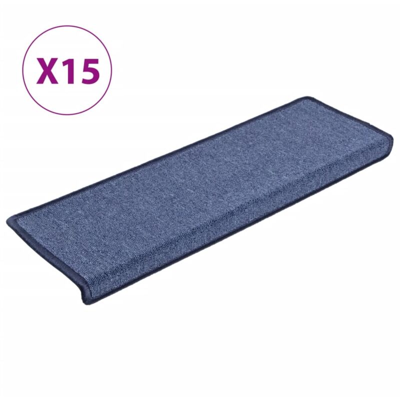 Stufenmatten 15 Stk. 65x21x4 Cm Blau Rechteckiger Rand Vidaxl