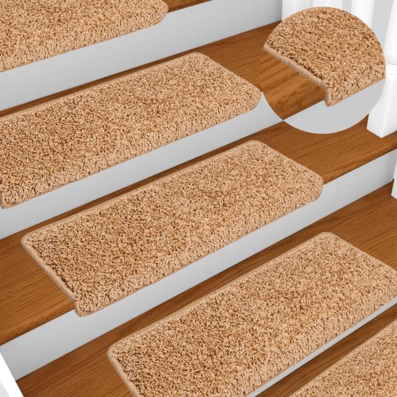 Stufenmatten 10 Stk. 65x21x4 Cm Beige Rechteckiger Rand Vidaxl