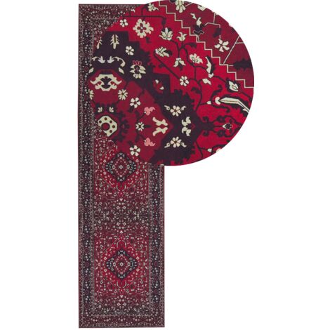 Teppich VADKADAM Dunkelrot 80 x 300 cm