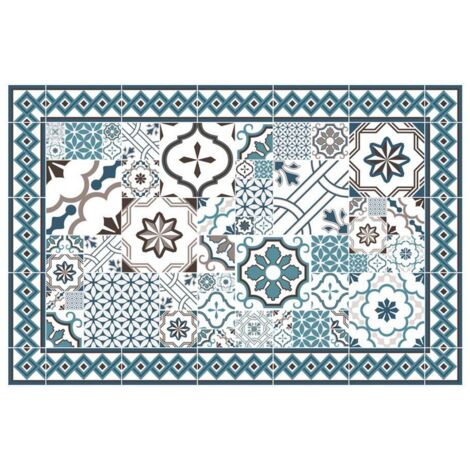 Teppich Vinyl Mosaik 50x75cm - Blau