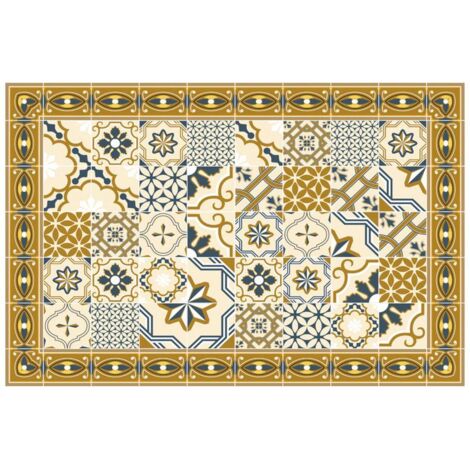 Teppich Vinyl Mosaik 50x75cm - Ocker