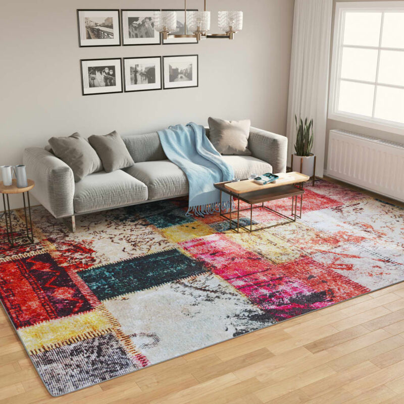 Teppich Waschbar Mehrfarbig 400x300 Cm Rutschfest - Vidaxl