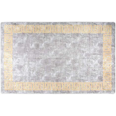 Teppich Waschbar Grau 160x230 cm Rutschfest vidaXL