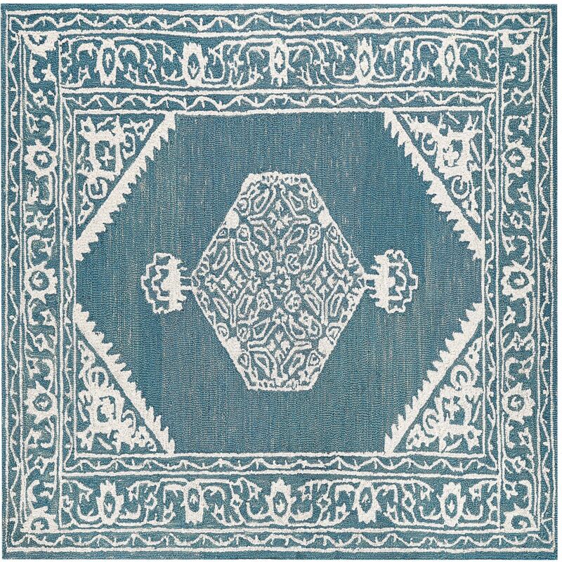Beliani Teppich Gevas Blau 200 X 200 Cm Wolle
