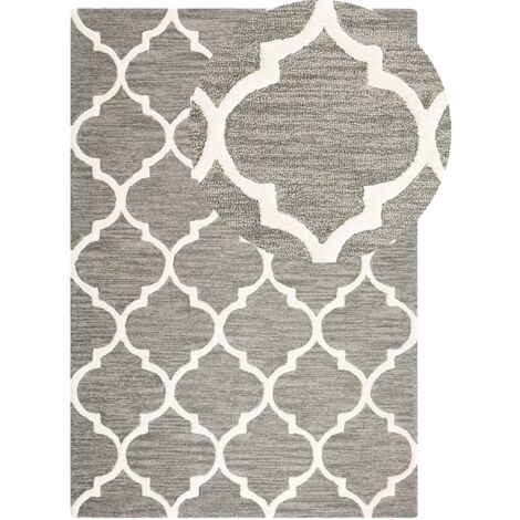 Teppich YALOVA Grau 140 x 200 cm Wolle