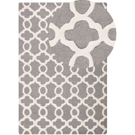Teppich ZILE Grau 160 x 230 cm Wolle