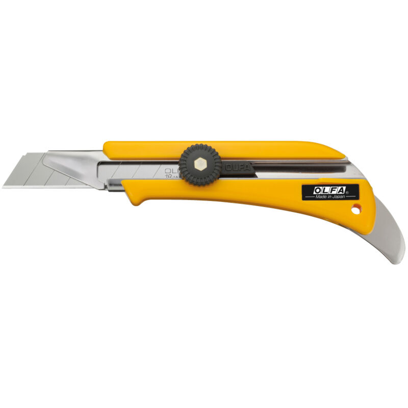 Olfa 100702 Cutter Mit Klinge De 18 Mm, Feststellrad De Und Verlängertem Kanal Zum Durchtrennen Von De Verschiedenen Dicken, Schwarz, 18mm Cutter Ol