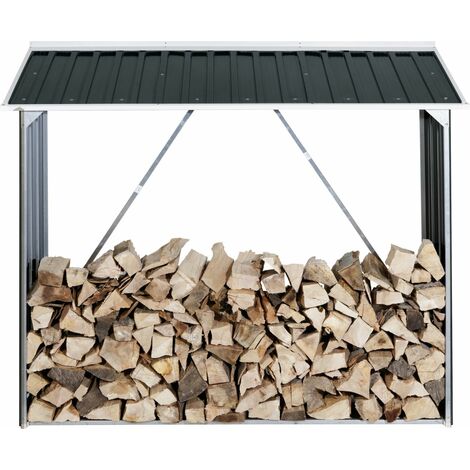 Tepro Kaminholzregal182 x 74 x 162,5 cm anthrazit Holzregal Holzunterstand