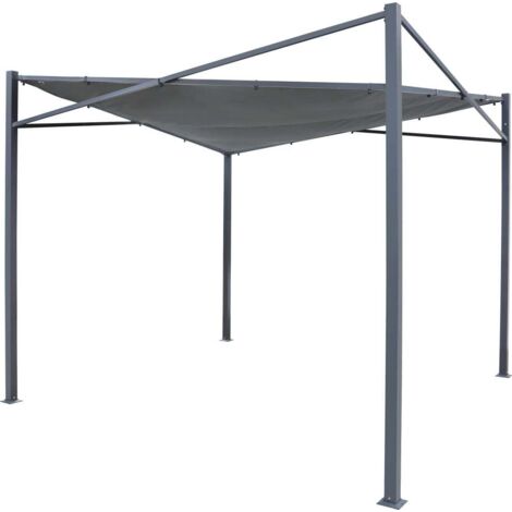 Tepro Sonnensegel mit Gestell Austin rechteckig 2,8 x 2,8 m anthrazit Sonnensegel