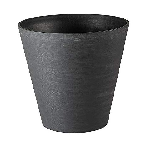 TERAPLAST RE-POTS HOOPS - POT ÉCOLOGIQUE EN PLASTIQUE RECYCLÉ ET RECYCLABLE, DESIGN MADE IN ITALY (30 CM, NOIR)