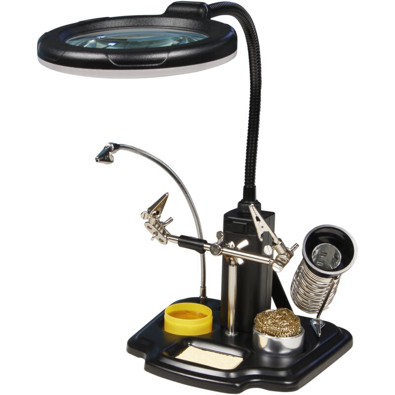 

Tercera mano con lupa LED McPower, soporte para cautín, aumento 3x