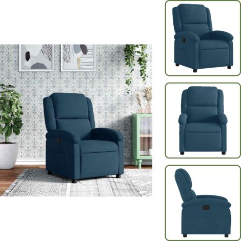 Terciopelo azul - vidaXL Sillón reclinable de terciopelo azul - Reposabrazos