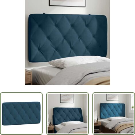 Terciopelo -  Cabecero de cama acolchado terciopelo azul 100 cm