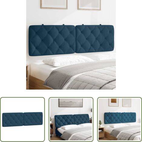 Terciopelo -  Cabecero de cama acolchado terciopelo azul 160 cm