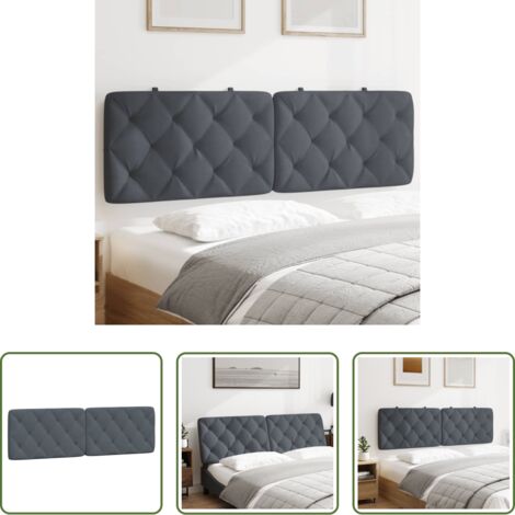 Terciopelo -  Cabecero de cama acolchado terciopelo gris oscuro 160 cm