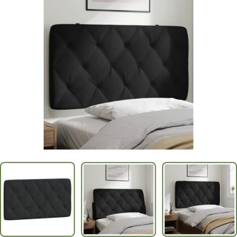 Terciopelo -  Cabecero de cama acolchado terciopelo negro 100 cm