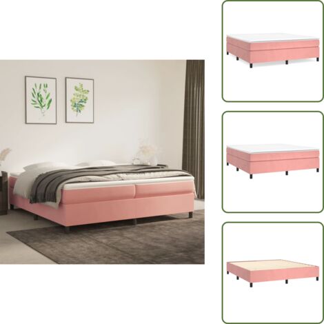 Terciopelo rosa - vidaXL Estructura Estructura de cama con somier terciopelo rosa 200x200 cm - Cama con patas