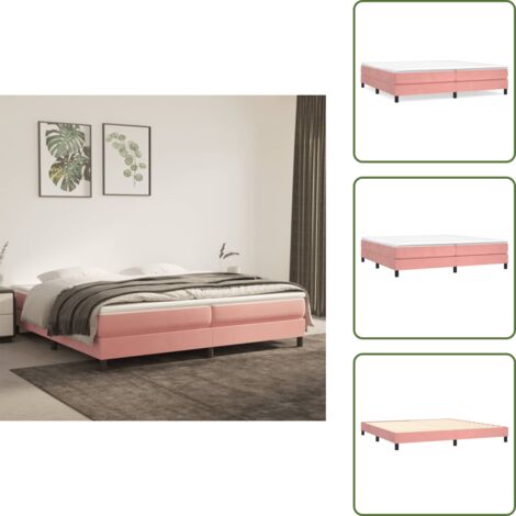 Terciopelo rosa - vidaXL Estructura Estructura de cama con somier terciopelo rosa 200x200 cm - Cama con patas