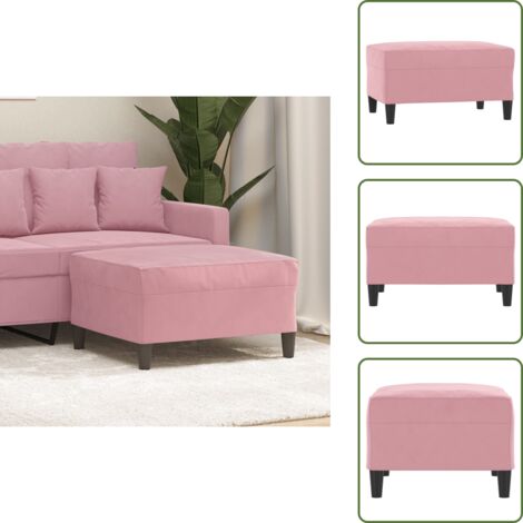 Terciopelo rosa - vidaXL Reposapiés de terciopelo rosa 70x55x41 cm - Reposapiés de madera
