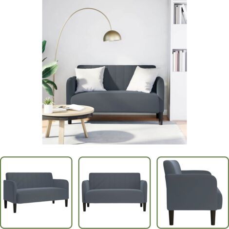 Terciopelo -  Sofá Loveseat gris oscuro 109 cm terciopelo