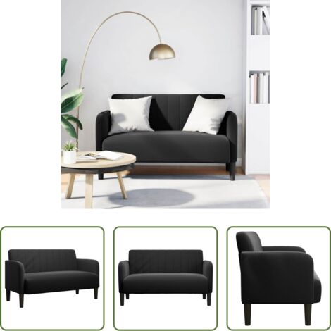Terciopelo -  Sofá Loveseat Terciopelo Negro 109 cm