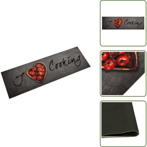 Terciopelo - vidaXL Alfombra de cocina lavable terciopelo texto Cooking 45x150 cm - Diseño cooking