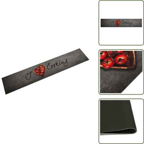 Terciopelo - vidaXL Alfombra de cocina lavable terciopelo texto Cooking 60x300 cm - Diseño cooking