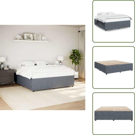 Terciopelo - vidaXL Estructura cama sin colchón terciopelo gris oscuro 200x200 cm - Soporte para colchón