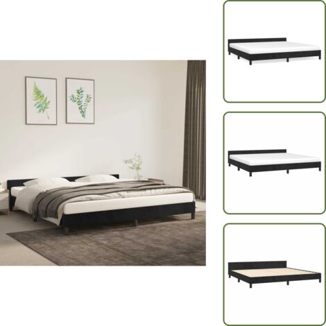 Terciopelo - vidaXL Estructura cama sin colchón terciopelo negro 200x200 cm - Cama de madera