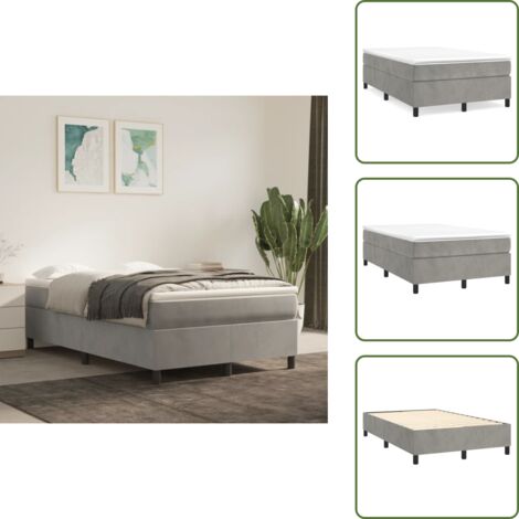 Terciopelo - vidaXL Estructura de cama con somier terciopelo gris claro 120x200 cm - Cama gris claro
